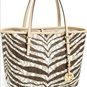 Michael Kors Small Jet Set Zebra Tote